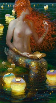 mermaid Painting - Siren song VN 1965 Russian mermaid Fantasy